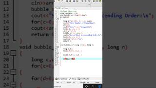 Bubble sort c programming language 👑 [upl. by Hoopen]