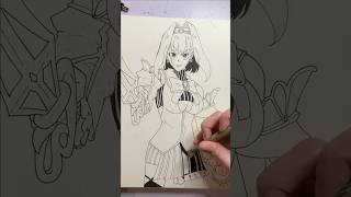 Ouro Kronii Hololive Sketch Inking shorts [upl. by Ailam]