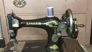 How to operate a handcrank sewing machine [upl. by Eceinart]