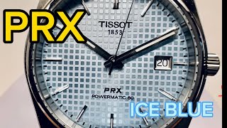 Unboxing and reviewing Ice Blue Tissot PRX Powermatic 80 [upl. by Pattison718]