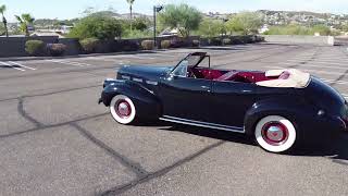 Startup Video  1940 LaSalle model 52 convertible sedan Blue [upl. by Maridel]