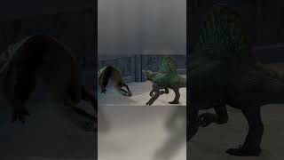 Spinosaurus vs Edmontosaurus jurassicpark dinosaur gaming subscribe jurassicworld shorts [upl. by Kreiner]