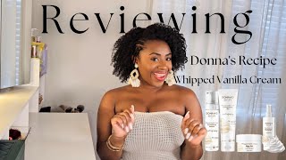 Reviewing the NEW Donnas Recipe Whipped Vanilla Cream Hair Products Curl Defining Mousse [upl. by Estel]