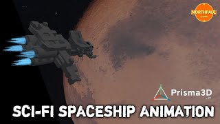 PRISMA 3D  SCI FI SPACESHIP ANIMATION ANDROIDPRISMA3D lowpoly 3d spaceship [upl. by Korney207]