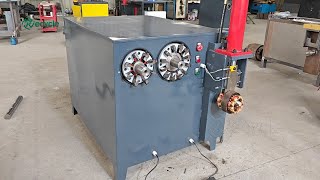 Motor Stator Recycling Machine  Cutting and Pulling the Copper Winding [upl. by Oaoj880]