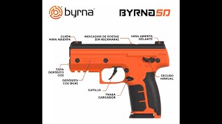 Pistola CO2 Byrna proyectiles cinéticos yo químicos irritantes de calibre 68 [upl. by Anyrtak]