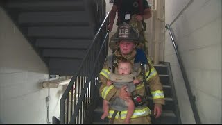 Firefighters salute fallen heroes of 911 with 110story stair climb [upl. by Nylsaj417]