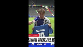 🔟🇦🇷😍 ¡FRAN CÁNEPA LE REGALÓ LA CAMISETA DE MARADONA A MODRIC  ESPNF12  Shorts [upl. by Erickson]