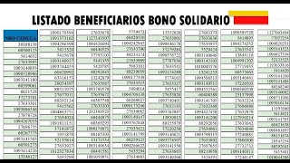 Listado Beneficiarios Bono Solidario  Consulte su CC [upl. by Ymrej]