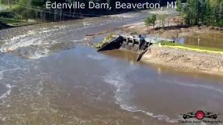 UPDATE Dams fail Edenville Michigan 2 Breached Dams 500 Year Flood Part 13 4K Drone Footage [upl. by Adrianna930]