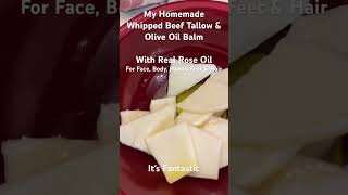 My Whipped Tallow amp Olive Oil Balm With Real Ross Oil beeftallow naturalbeauty selfcare [upl. by Leckie]