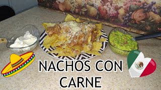 COMO PREPARAR NACHOS CON CARNE FRIJOLES Y QUESO [upl. by Florian]