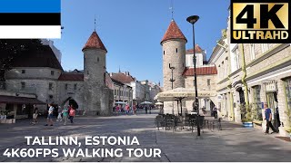 Tallinn walking tour Old town City Centre Rotermaani Kvartal  City walk series  4K60fps [upl. by Euqinad]