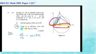 HKCEE 2001 Paper 1 Q17 CG2 Equation of circle [upl. by Shifrah]