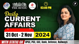 31 October  2 November Current Affairs 2024  Daily Current Affairs  Current Affairs Today [upl. by Notyad]