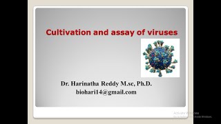 Cultivation and assay of viruses [upl. by Hess]