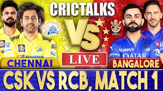 Live CSK Vs RCB Match 1 Chennai  IPL Live Scores amp Commentary  IPL 2024  5 Overs [upl. by Lacie]