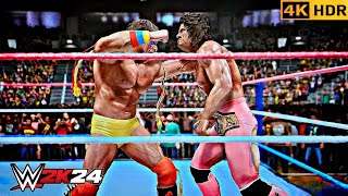 WWE 2K24  Showcase  Wrestlemania V  Rudest Awakening  Rick Rude vs Ultimate Warrior  4K HDR [upl. by Nnaeel]