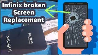 How to replace the phone broken screen for infinix hot 8 x650 [upl. by Shirk]