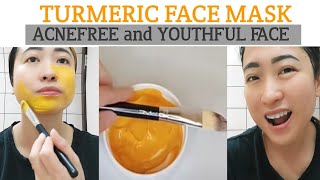 DIY TURMERIC FACE MASK  Fight Acne and have Bright Youthful skin😉😊  How to get clear skin [upl. by Niala]