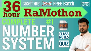 Complete NUMBER SYSTEM संख्या पद्धति 36HR RaMothon 13 SSC CGL CHSL 2020 2021 [upl. by Mattland]