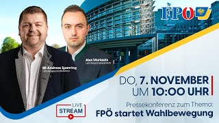 Pressekonferenz zum Thema „FPÖ startet Wahlbewegung“ [upl. by Sida]