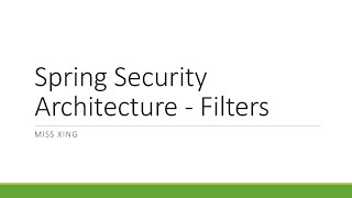 2 Spring Security 6  All about Servlet Filters [upl. by Urson]