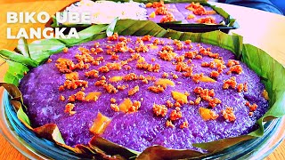 BIKO UBE LANGKA  SWEET RICE CAKE  UBE BIKO RECIPE  FILIPINO DESSERT  KAKANIN [upl. by Oicanata]