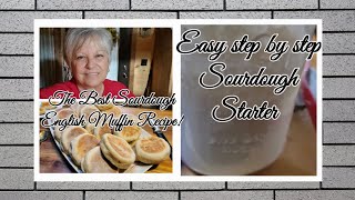 Easy step by step Sourdough starter The best Sourdough English Muffin Recipe [upl. by Bertasi]