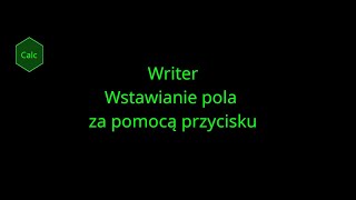 LibreOffice Writer Wstawienie pola [upl. by Cort]