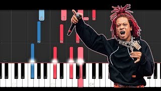 Trippie Redd  Topanga Piano Tutorial [upl. by Halludba]