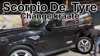 Scorpio de krta tyre change [upl. by Elimaj752]