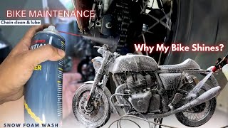 Continental Gt 650 Chain Clean amp Lube  Best Way To Wash A Bike  Diesel wash [upl. by Cirderf]