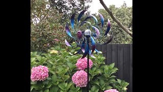 Blurple Wind Sculpture stunning with Solar light on top 213 h x 53w [upl. by Hoban]