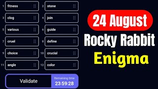 Rocky Rabbit Enigma 24 August  Rocky Rabbit Enigma Today [upl. by Spenser]