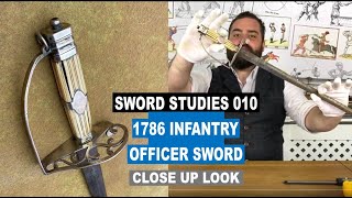 Sword Studies 010  1786 Infantry Officer Sword Silver hilt [upl. by Imoin]