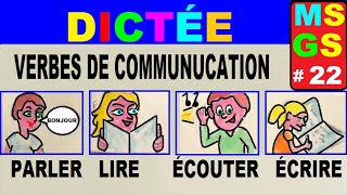 Dictée Maternelle MS et GS  Verbes de communication  V [upl. by Ardene]