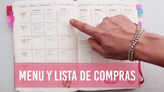 COMO PLANEO EL MENÚ SEMANAL Y LA LISTA DE COMPRAS TRACKER DE COMIDAS [upl. by Ydnyl89]