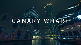 Exploring Canary Wharf London at Night Winter 2023 Relaxing Walk 4K HD [upl. by Zoe998]