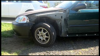 Removing fender from 1999 Honda Civic [upl. by Ellerol]