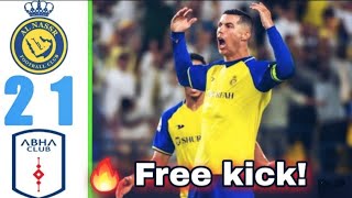 Al Nasser vs Abha Highlights Ronaldo Free Kick Goal  Abha vs AlNasser highlights  RonaldoFriKick [upl. by Etat564]