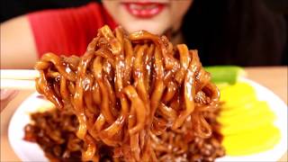 ASMRKorean Black Bean Noodles 먹방 짜장면 jajangmyeon NO TALKING spicy blackbean noodles [upl. by Harlin]