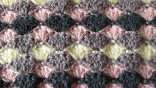 VERY EASY crochet shell stitch blanket  crochet blanketafghan for beginners [upl. by Assilak]