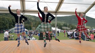 Seann Triubhas or Shawn Trews Highland dance competition during 2023 Ballater Highland Games [upl. by Anuska347]