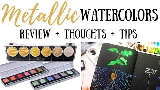 Metallic Watercolor Review  3 Finetec and Coliro Palettes [upl. by Ttereve]