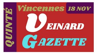 LUNDI 181124 QUINTÉ ANALYSE PAR LE VEINARD ET LA GAZETTE DES COURSES belgique europe [upl. by Hamlet]