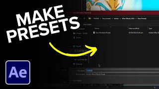 After Effects How to Make Presets [upl. by Dre997]