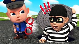 Policeman and Thief Song  Police Chase👮‍♂ and More  Safety Tips for Kids  Rosoo Nursery Rhymes [upl. by Alliehs39]