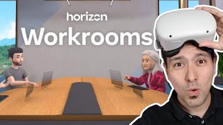 WORKROOMS FOR QUEST 2 IS AMAZING  Work amp Collaborate In VR with Horizon Workrooms [upl. by Gnouv]