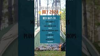 Best Days Calendar JULY 2024 [upl. by Eiznikcm]